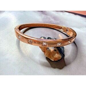 Metals Embellished Bangle Bracelet Rose Gold Tone